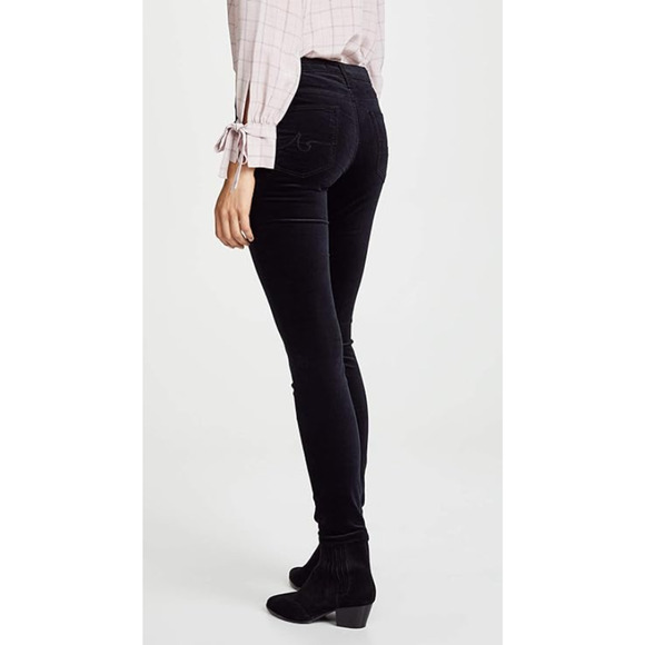 AG ADRIANO GOLDSCHMIED The Legging Velvet Jeans 24R US 00 Black Skinny NWT - Picture 3 of 13